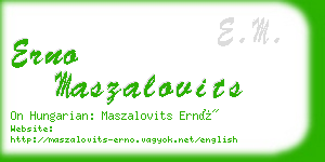 erno maszalovits business card